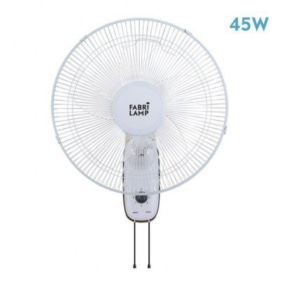 Ventilador pared cudo blanco 3 vel. 45w oscilante 5 aspas transp. 53x43x30 cm
