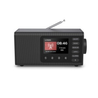 RADIO DIGITAL CON ALTAVOZ HAMA DR1001 FM/DAB+ BT PANTALLA 4.3 5W RELOJ DESPERTADOR NEGRO