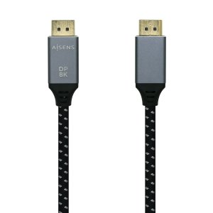 AISENS - CABLE DISPLAYPORT V1.4 8K@60HZ, DP/M-DP/M, GRIS/NEGRO, 3.0M