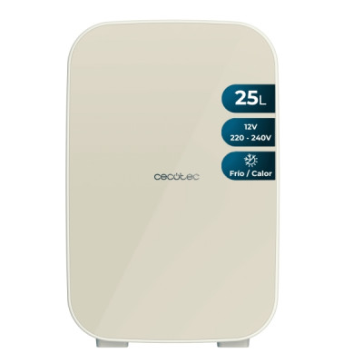 Cecotec Bolero MiniCooling 25L Bahamas Beige Mini Frigorifico Portatil - Capacidad 25L - 12V/220V - Temperatura Regulable - Enfria hasta 7ºC - Funcion Calentamiento hasta 65ºC - Color Beige