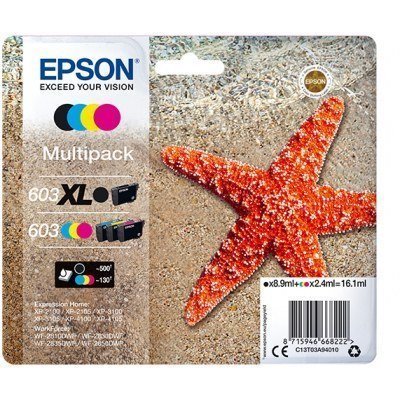 Multipack cartucho tinta epson 603xl c13t03a94010 negro - cian - amarillo - magenta - estrella de mar