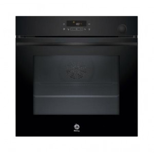 Horno con vapor Balay 3HA5129N3, 71 litros, 8 funciones, Aqualisis, vapor añadido, AirFry, AutoChef 15 recetas, Raíles Flex, clase A+, cristal negro