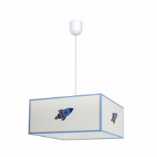 Colgante Cohete 1xe27 Blanco/azul Regx35x35