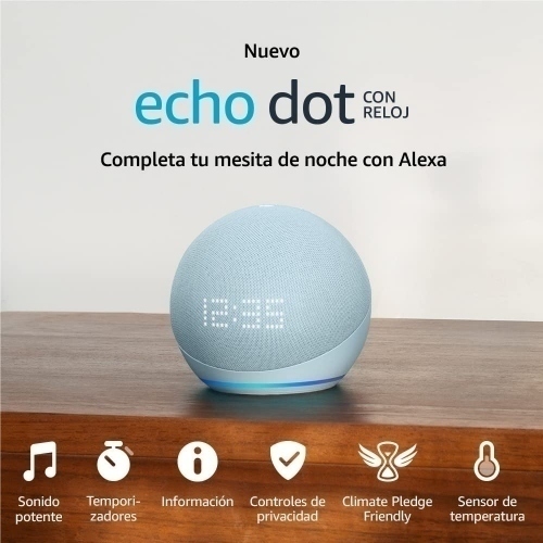 Altavoz inteligente Alexa Amazon Echo Dot 5º Gen. con reloj