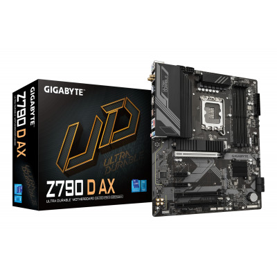 Z790 D AX Placa base - Soporta CPUs Intel Core de 14ª generación, VRM digital de 12+1+1 fases, hasta 7600MHz DDR5 (OC), 3xPCIe 4.0 M.2, Wi-Fi 6E, LAN de 2.5GbE, USB 3.2 Gen 2
