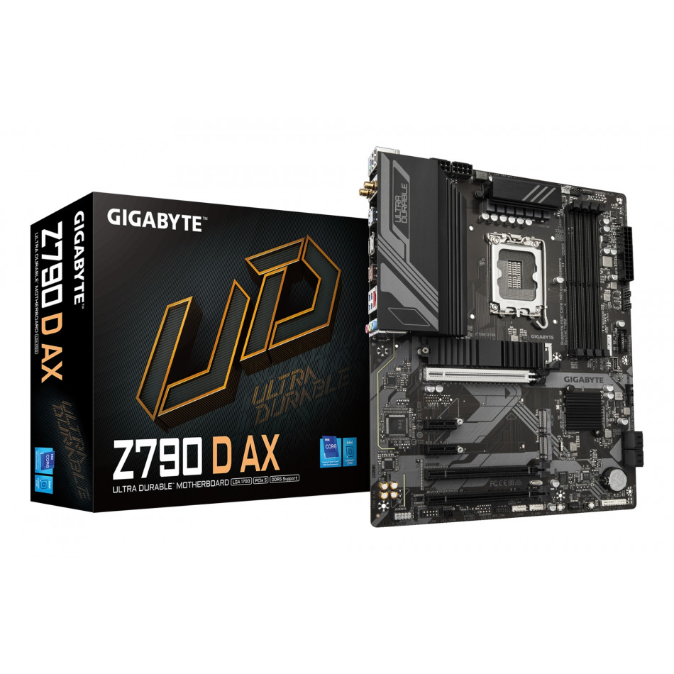 Z790 D AX Placa base - Soporta CPUs Intel Core de 14ª generación, VRM digital de 12+1+1 fases, hasta 7600MHz DDR5 (OC), 3xPCIe 4.0 M.2, Wi-Fi 6E, LAN de 2.5GbE, USB 3.2 Gen 2