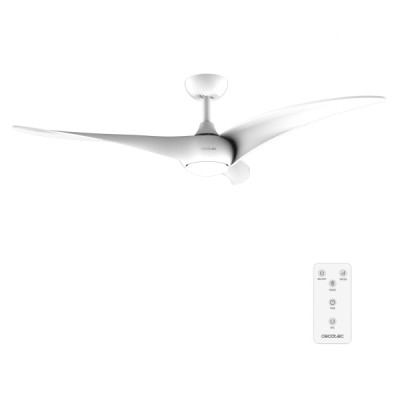 Cecotec EnergySilence Aero 5295 White Ventilador de Techo con 3 Aspas y Luz - 40W - Diametro de 54 - 3 Tonos LED - Mando a Distancia - 6 Velocidades - Temporizador - Modo Invierno - Color Blanco