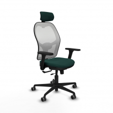 Piqueras y Crespo Jorquera traslack malla blanca similpiel verde botella brazos 3D base nailon cabecero 2D ruedas 65mm engomada