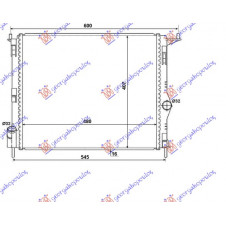 RADIATOR PETROL - A/C (477x406) (BRACKETS UP) (NRF)