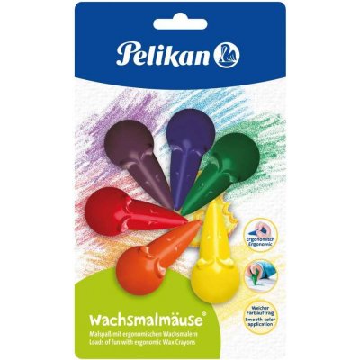 Pelikan Ceras de Raton BL6 - Forma Ergonomica - No Mancha - Colores Surtidos