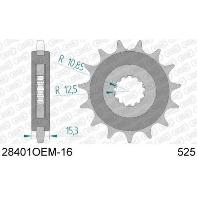 AFAM Piñon Acero 28401 - 525 con 16 dientes 28401NR-16