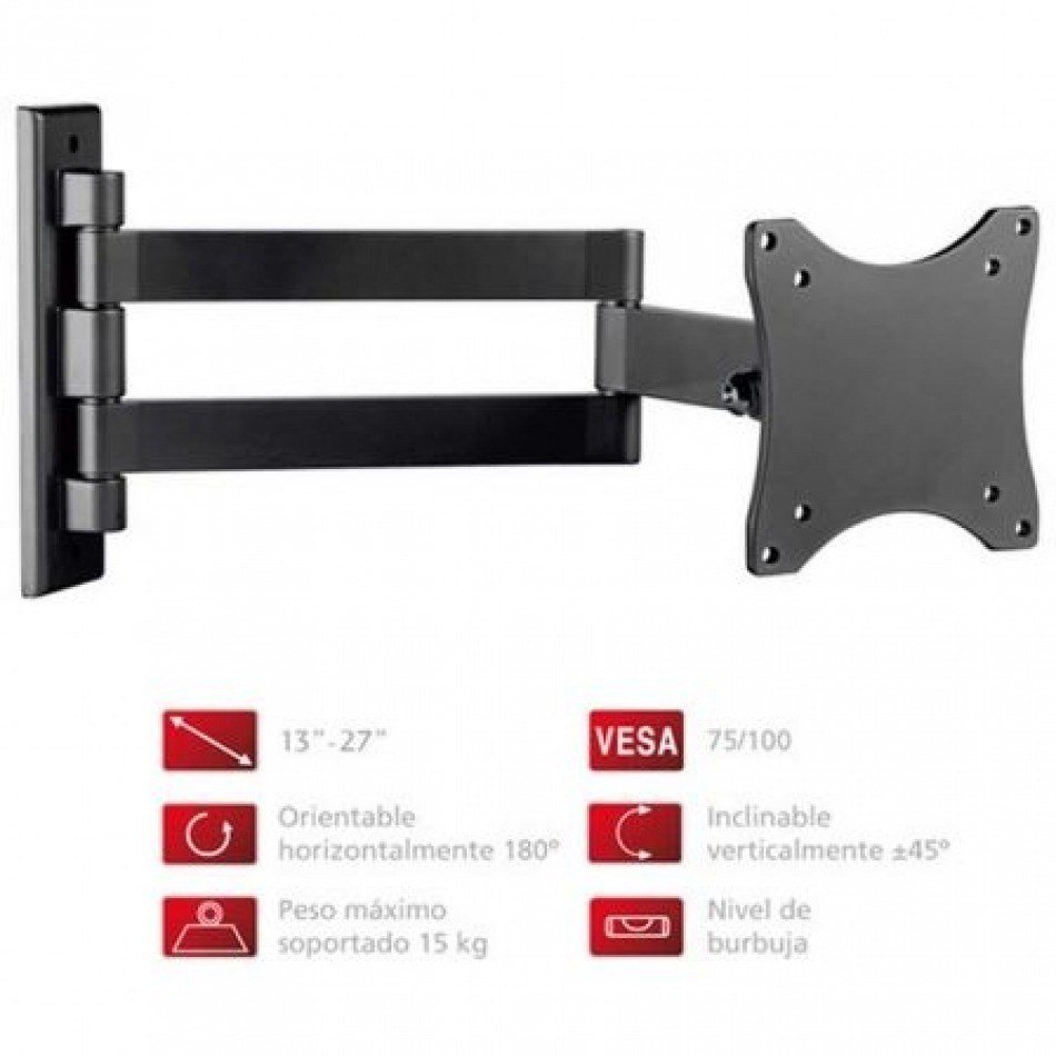 Soporte de Pared Orientable/ Inclinable Fonestar STV-648N para TV de 13-27/ hasta 15kg