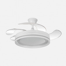 Ventilador Dc Cerrato Blanco 59w 4aspas Desplegables 107d 6980lm 6vel 3000k,4000k,6000k, Remoto+reg.intens.+temporizador+memoria
