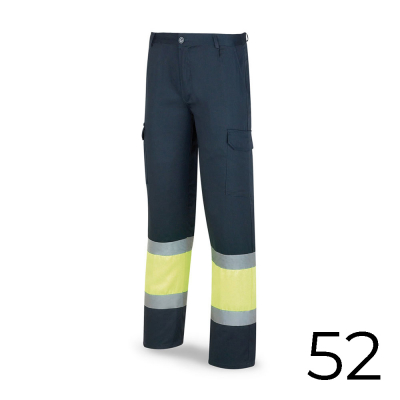 Pantalon poliester/algodón bicolor alta visibilidad azul/amarillo talla 52 388pfxyfa/52 marca