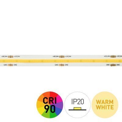Tira LED 3000K 24V 10W/m 480 COB IP20 5m