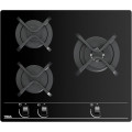 Placa de gas natural Teka GBC 63010 KBN, 3 zonas, Cristal Gas, 6250W, vidrio templado, ref. 112580002, cristal negro - imagen 2