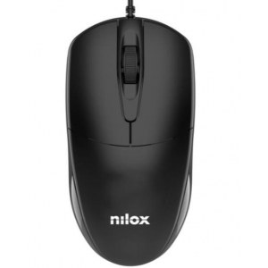 Ratón Nilox USB, con cable, 1200 dpi, negro