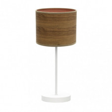 Sobremesa Jerte 1xe14 Blanco/madera Oscura 42x17x17 Cm