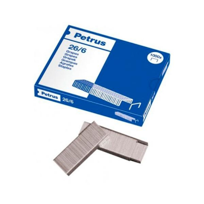 PETRUS Grapas Petrus 22/6-24/6 - Galvanizadas - 30 hojas - Caja 1000 grapas