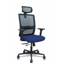 Piqueras y Crespo Silla Haches traslack malla negra asiento bali azul marino brazos 2D ruedas 65mm cabecero regulable
