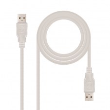 Nanocable Cable USB 2.0, tipo A/M-A/M Beige, 1m