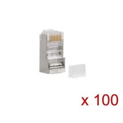 CONECTOR DE RED RJ45 LANBERG PLS-6000 - PARA CABLEADO FTP CAT6 - BOLSA DE 100 UNIDADES