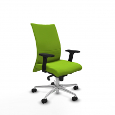 Piqueras y Crespo Albacete confidente sincro similpiel pistacho brazos 2D base aluminio ruedas 65 mm nailon