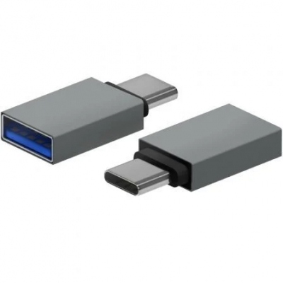 Adaptador USB Aisens A108-0718/ USB Hembra - USB Tipo-C Macho/ Gris