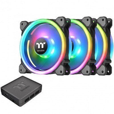 Kit de ventiladores 120x120 thermaltake riing trio 12 rgb tt pack 3 unidades - 1500 rpm