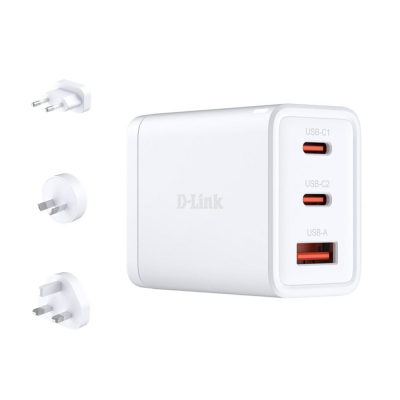 Cargador de pared d - link dcp - 651 65w 2x usb tipo c 1x usb tipo a blanco