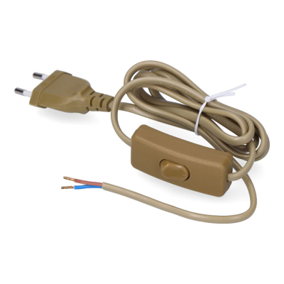Conexion con interruptor 3a 1,5m 2x0,75mm manguera plana dorado edm