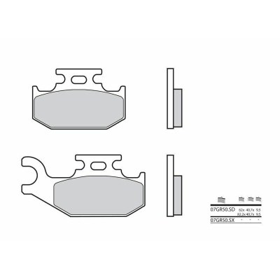 Pastillas de freno sinterizadas Brembo 07GR50SD 07GR50SD