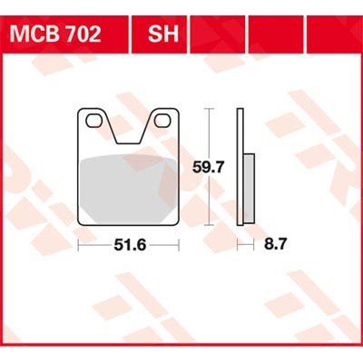 Pastillas de freno traseras sinterizadas serie SH TRW MCB702SH