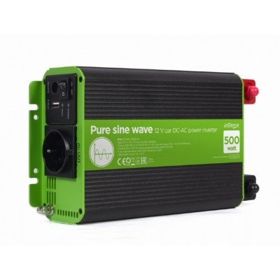 GEMBIRD INVERSOR CORRIENTE DC-AC COCHE DE ONDA SINUSOIDAL PURA DE 12 V 500 W