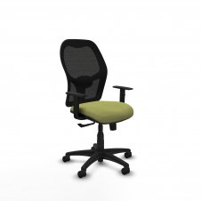 Piqueras y Crespo Aloc?n sincro malla negra bali verde oliva brazos 1D base poliamida ruedas nailon 50mm