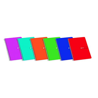 CUADERNO POLIPROPILENO ESPIRAL FOLIO 80 HOJAS 90G 4X4 CON MARGEN SURTIDO ENRI&nbsp - Color no elegible