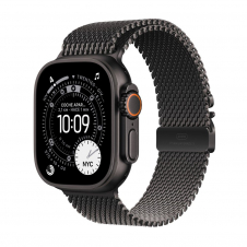 apple watch ultra 3 gps + cellular caja titanio negro 49mm pulsera milanese loop color de correa negra talla l