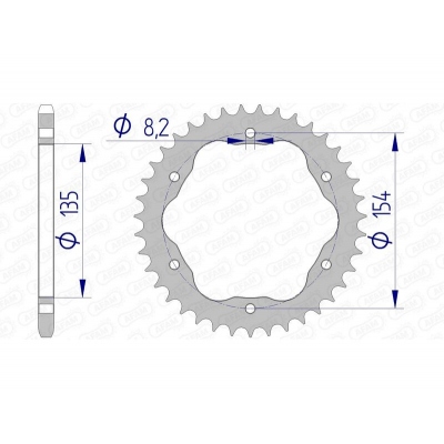 Corona AFAM aluminio 51804 - Paso 520 51804-42