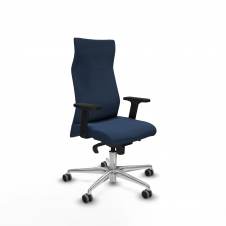 Piqueras y Crespo Albacete direcci?n sincro similpiel azul marino brazos 2D base aluminio ruedas 65 engomadas