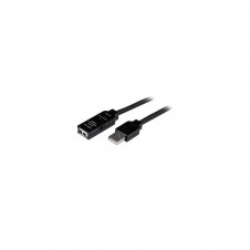 StarTech.com Cable de Extensión Alargador de 20m USB 2.0 Alta Velocidad Activo Amplificado - Macho a Hembra - Negro