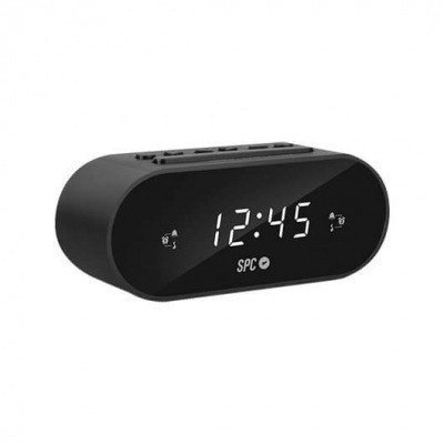 RADIO DESPERTADOR SPC FRODI NEGRO PANTALLA LED/2XALARMAS CO