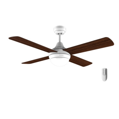 Cecotec EnergySilence Aero 4250 Fresh Ventilador de Techo con 4 Aspas y Luz Integrada - 55W - Diametro de 42 - 3 Tonos LED - Temporizador - 3 Velocidades - Aspas Reversibles - Color Blanco