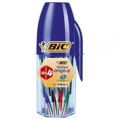 Bolígrafos de Tinta de Aceite Bic Cristal Original 929081/ 20 unidades/ Colores Surtidos