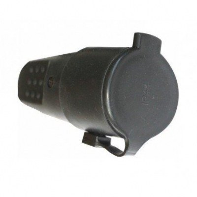 Clavija Red Eléctrica Schuko Hembra IP44 GOMA 16A NEGRA