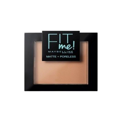 Maybelline Polvos Matificantes Fit Me Mate y Afinaporos Tono 250 Sun Beige Pieles Medias Oscuras - 9g