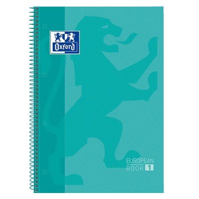 Cuaderno con Espiral Cuadriculado Oxford European Book 1 400040983/ A4+/ 80 Hojas/ Verde Menta
