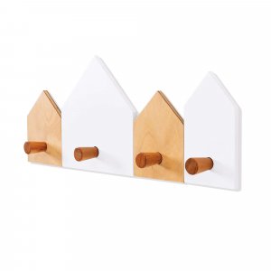 Percha infantil con forma de casitas madera/blanco · Casas H133-M9777