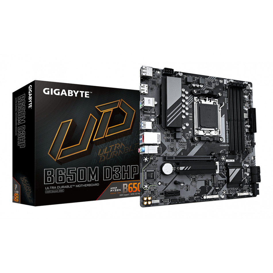 B650M D3HP Placa base - AMD Ryzen serie 9000, VRM de 5+2+2 fases, hasta 7600 MHz DDR5 (OC), 2xPCIe 4.0 M.2, LAN 2,5 GbE, USB 3.2 Gen 1