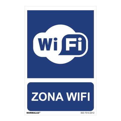 Cartel zona wifi (pvc 0,7mm) 30x40cm normaluz