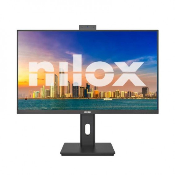 Monitor Nilox NXM24RWEB02B, 23,8 pulgadas, Full HD, IPS, 120 Hz, 4 ms, altura regulable, webcam, altavoces, HDMI, DisplayPort, VGA